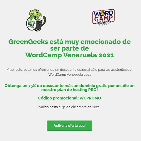 Promoción hosting GreenGeeks